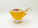 Vintage Royal Albert Yellow and Cabbage Rose Teacup and Saucer