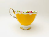 Vintage Royal Albert Yellow and Cabbage Rose Teacup and Saucer