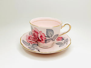 Vintage Colclough Pink Rose Teacup and Saucer