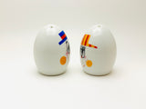 Vintage Egg Shaped Salt and Pepper Shakers With Faces