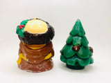 Vintage Friar Tuck Monk and Christmas Tree Candles