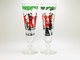 Vintage Libbey’s  Marching Band, Beer Glasses, Stemmed and Footed barware