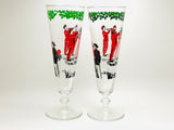 Vintage Libbey’s  Marching Band, Beer Glasses, Stemmed and Footed barware