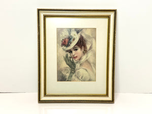 Vintage John Frederick Lloyd Strevens, Melanie Framed Textured Lithograph