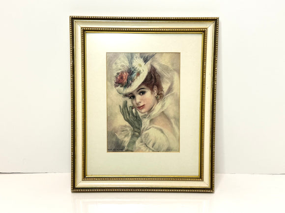 Vintage John Frederick Lloyd Strevens, Melanie Framed Textured Lithograph