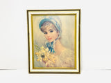 Vintage John Frederick Lloyd Strevens, Girl with Daffodils Framed Print