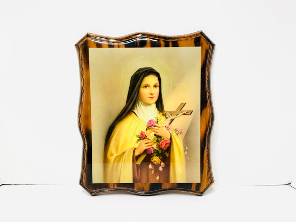 Vintage St. Therese of Lisieux Print on Wood