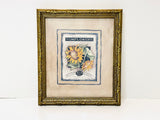 Vintage Sunflower Seeds Packet Print with Faux Wood Frame