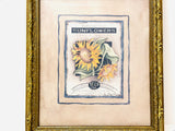 Vintage Sunflower Seeds Packet Print with Faux Wood Frame