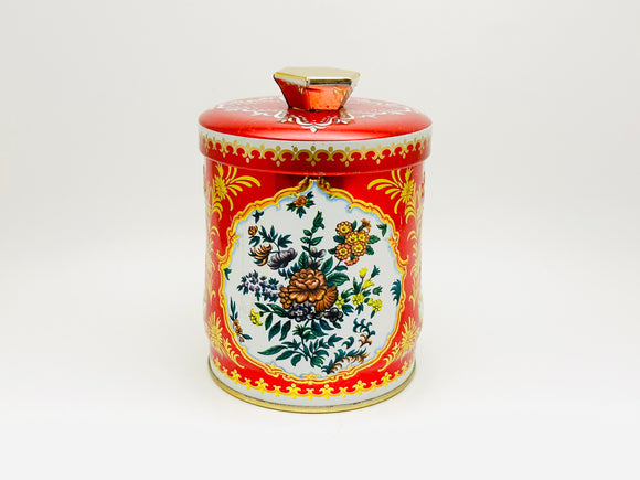 Vintage Small Floral Biscuit Tin