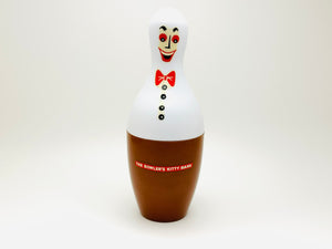 Vintage The Bowlers Kitty Bank Plastic Bowling Pin Money Bank