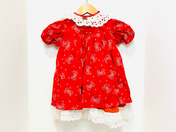 Vintage Cara Mia Baby 24mo Red Dress