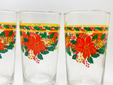 Vintage KIG Indonesia Poinsettia Holiday Glasses