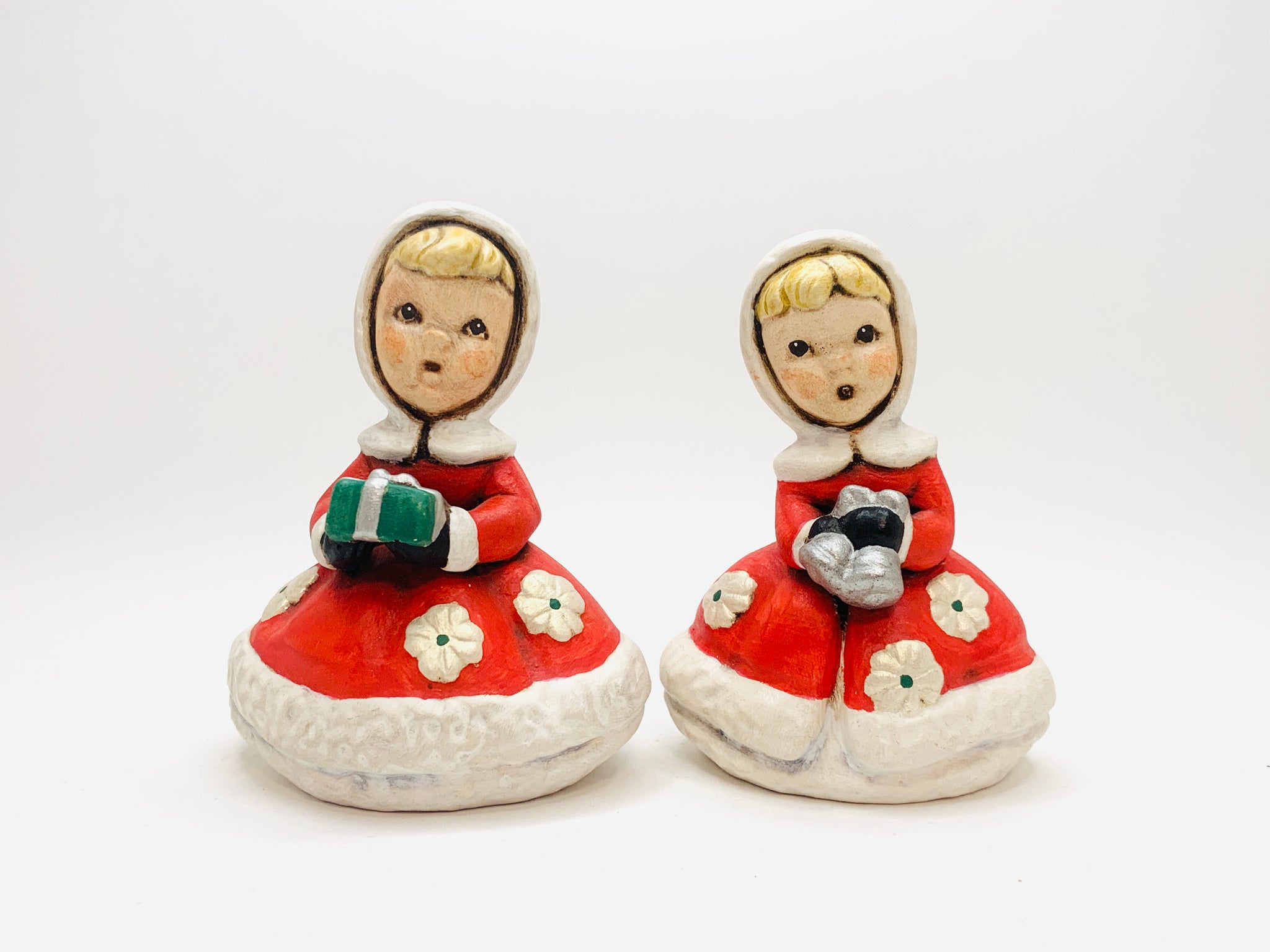 2 Vintage Ceramic Christmas Carolers