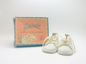 Vintage 50s Gertrude’s Creatively Styled Pre-Walkers, Baby Shoes with Original Box