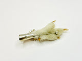 Vintage Scottish Grouse Claw Kilt Pin Brooch Silver tone & Citrine Glass Stone Cabochon