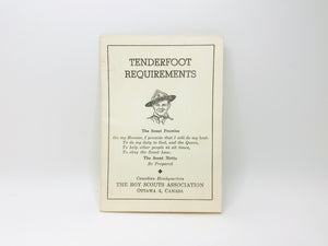 Vintage Scouts Canada Tenderfoot Requirements Leaflet