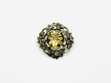 Vintage Scottish Silver and Citrine Thistle Brooch