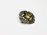 Vintage Scottish Silver and Citrine Thistle Brooch