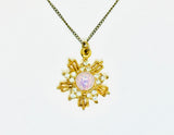 Vintage TOR Gold Filled Opal Sun and Star Pendant Necklace