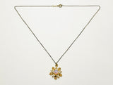Vintage TOR Gold Filled Opal Sun and Star Pendant Necklace