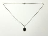 Vintage Black Onyx Sterling Pendant Necklace