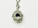 Vintage Black Onyx Sterling Pendant Necklace