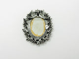 Vintage Porcelain Child Cabochon Brooch Pendant