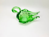 Vintage Green Art Glass Swan