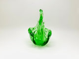 Vintage Green Art Glass Swan