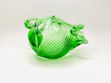 Vintage Green Art Glass Swan