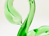 Vintage Green Art Glass Swan