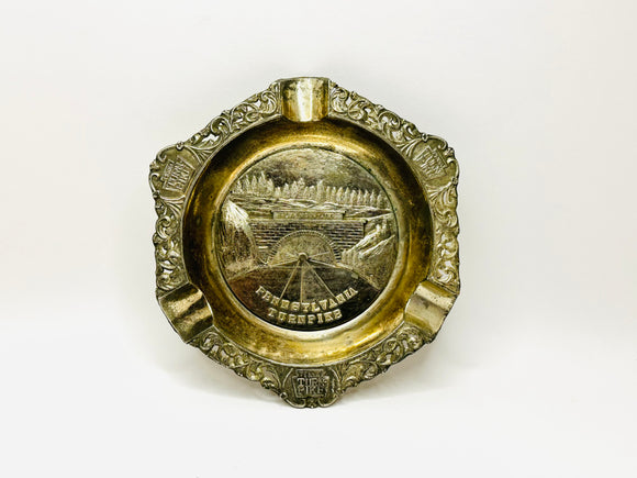 Vintage Pennsylvania Turnpike Embossed Metal Ashtray