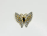 Vintage Sapphire and Clear Rhinestone Butterfly Brooch