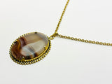 Vintage Agate Pendant Necklace