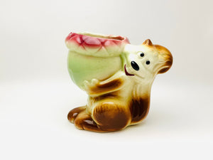Vintage Squirrel Ceramic Indoor Planter
