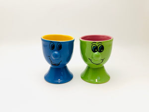 Vintage Ceramic Funny Face Egg Cups