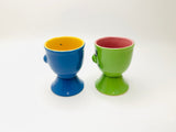 Vintage Ceramic Funny Face Egg Cups