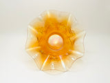 1930’s Dugan Triplets Marigold Carnival Glass Ruffled Bowl