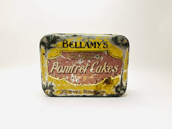 Antique Bellamy’s Pomfret Cakes Tin - Rare and Rough