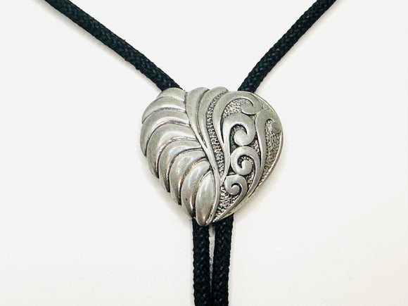 Vintage Pewter Heart Bolo Tie
