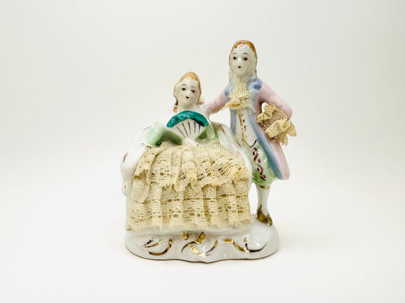 1950’s Victorian Colonial Couple Porcelain Lace