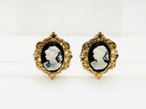 Vintage Cameo Clip On Earrings