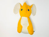 Vintage Mid Century Orange Elephant Plush Toy