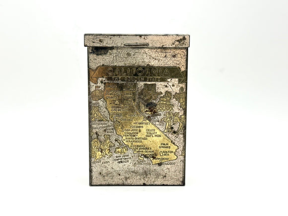 Vintage California Engraved Cigarette Tin