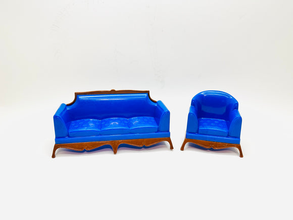 Vintage Reliable Plastic Dollhouse Couch and Chair Set