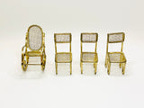 Vintage Brass Mesh Dollhouse Miniature Chairs