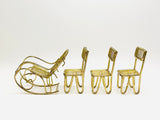 Vintage Brass Mesh Dollhouse Miniature Chairs