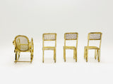 Vintage Brass Mesh Dollhouse Miniature Chairs