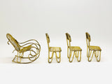 Vintage Brass Mesh Dollhouse Miniature Chairs